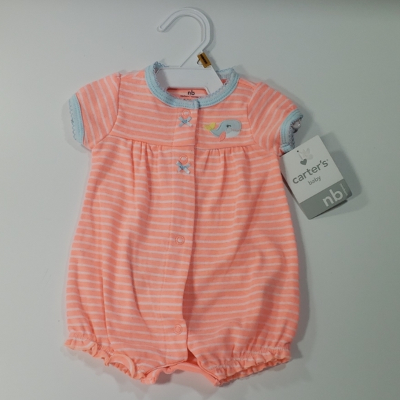 Carter's Other - Carter's Newborn coral and white stripped (Whale)